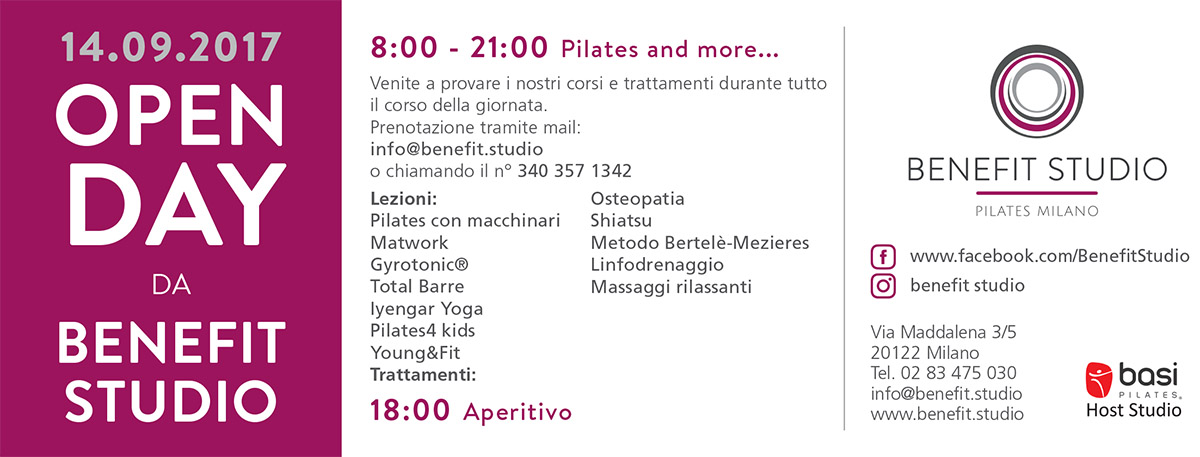 invito open Day Pilates Milano